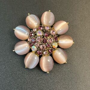 Elegant Pink and Purple Floral Brooch